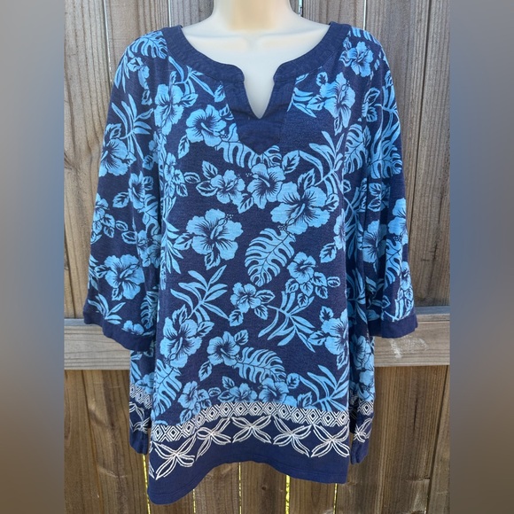 Tommy Bahama women’s floral 100% cotton top size women’s xl - Picture 1 of 6